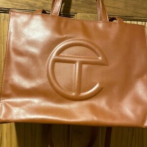 talfar Tan Tote large Bag with Embossed Logo dust bag included